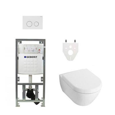 Villeroy & Boch Subway 2.0 DirectFlush toiletset met Geberit reservoir en Saniclass zitting met softclose Sigma20 wit bedieningsplaat