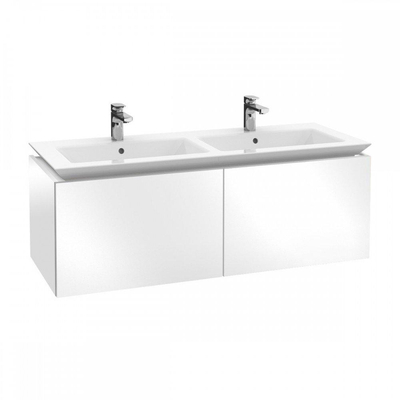 Villeroy & Boch Legato Meuble sous lavabo 130x50x42.5cm avec 2 tiroirs pour lavobo double Legato blanc brillant