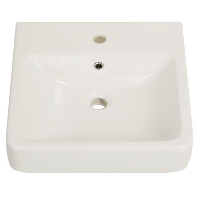Plieger Seattle ensemble lavabo complet avec trop-plein 45x45cm avec robinet, siphon design et kit de fixation blanc