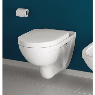 Villeroy & Boch O.novo ensemble WC avec réservoir encastré Geberit avec cuvette suspendue à chasse profonde blanc abattant soft close et plaque de commande taupe avec boutons ronds blanc