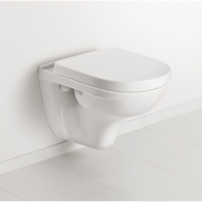 Villeroy & Boch O.novo Compact ensemble encastré avec WC suspendu à chasse profonde blanc abattant à fermeture douce plaque de commande noire