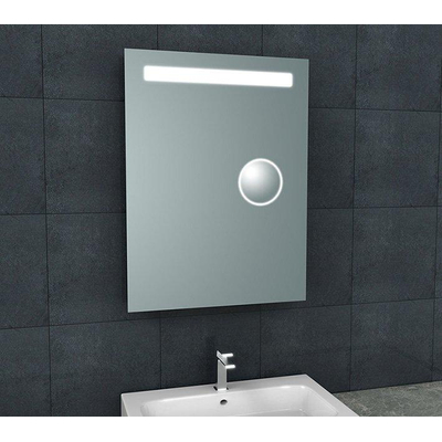 Wiesbaden Tigris miroir rectangulaire avec LED et miroir de rasage 60 x 80 cm