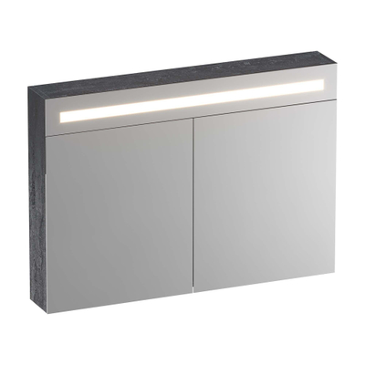 BRAUER Promise Deluxe spiegelkast – 99x70x15 cm – directe LED – 2 deuren, dubbelzijdige spiegeldeuren – Damascus