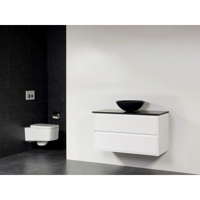 Saniclass New Future XXS Corestone13 vasque à poser noir Meuble 100cm sans miroir Blanc