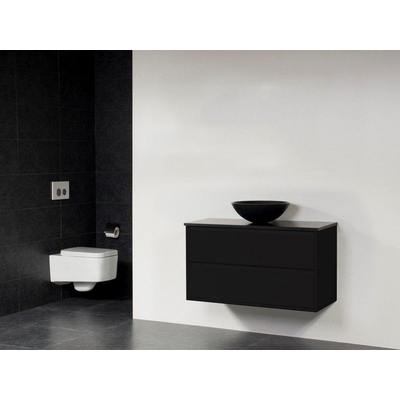 Saniclass New Future XXS Corestone13 Vasque noir meuble 100cm sans miroir noir