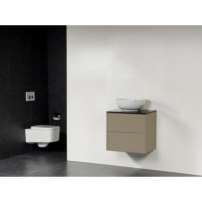 Saniclass New Future Kos Vasque à poser Meuble salle de bains 60cm sans miroir taupe brillant