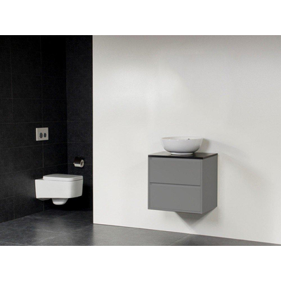Saniclass New Future Kos Vasque à poser blanc Meuble salle de bains 60cm sans miroir gris brillant