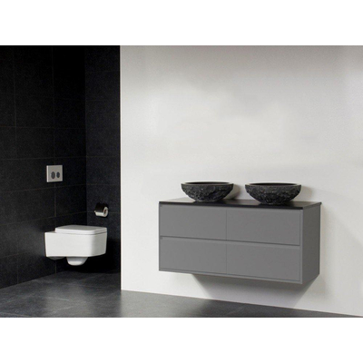 Saniclass New Future Corestone13 Vasque à poser martelé Meuble salle de bains 120cm sans miroir gris