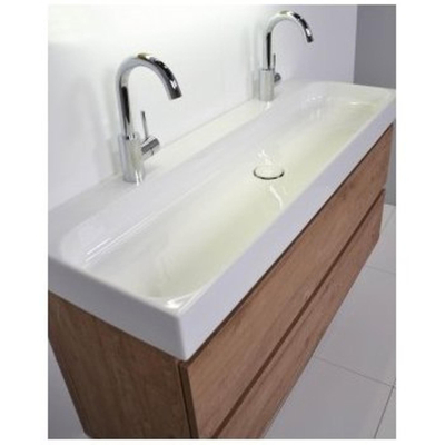 INK Unit Lavabo 120x40x10cm avec trop plein caché Porcelaine Blanc