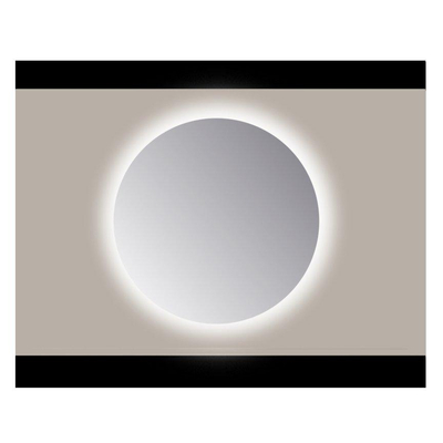 Sanicare q miroirs miroir rond 65 cm pp poli tout autour ambiance blanc chaud leds (sans capteur)