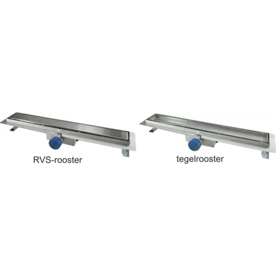 Wiesbaden Grille de carrelage pour caniveau de douche 110 x 7 cm en acier inoxydable