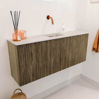 Mondiaz JOYA-DLUX 100cm toiletmeubel - kleur Dusk - Wastafel FAYE positie Midden Zonder kraangat kleur Nata.