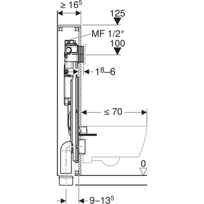 Geberit Gis sigma reservoir - met hygiënespoeling koud en warm water hs30 - blauw