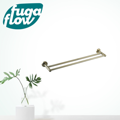 FugaFlow Eccelente Acces Handdoekhouder - dubbel - rond - Geborsteld Messing PVD