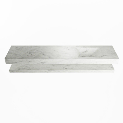 MONDIAZ ALAN - DLUX Badkamermeubelset - 200cm - planchet - Opalo - vrijhangende wastafel - wasbak rechts - 1 kraangat - Opalo