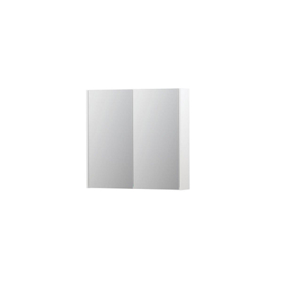 INK SPK2 armoire de toilette – 80 x 74 x 14 cm – 2 portes, portes-miroir double face – Blanc mat