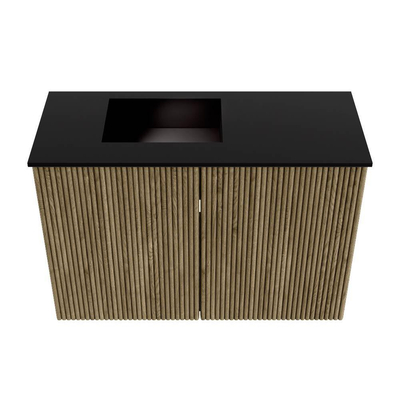 Mondiaz JOYA 60cm toiletmeubel - kleur Dusk - Wastafel FAYE positie Links Zonder kraangat kleur Urban.