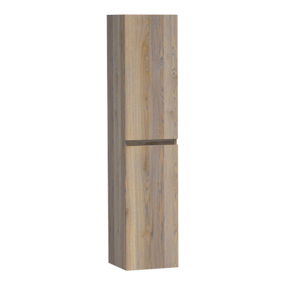 Saniclass Solution Badkamerkast - 160x35x35cm - 2 links- rechtsdraaiende deuren - hout - Vintage oak