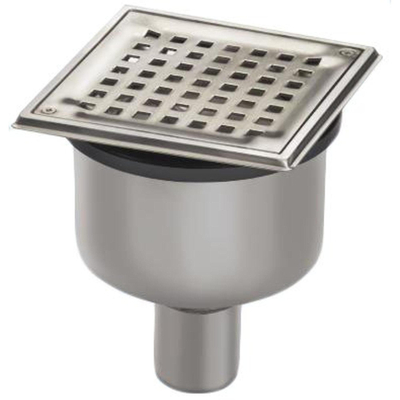 Van Den Berg siphon de sol 15,6x15,6cm sortie verticale 75 mm inox