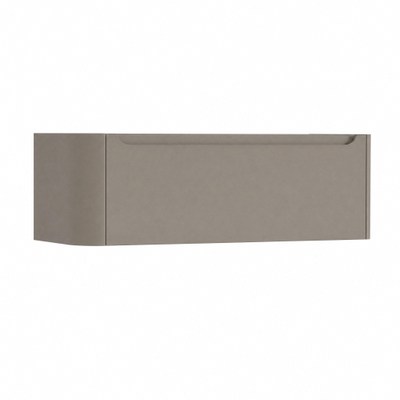 H&R Badmeubelen Juice Wastafelonderkast - 120x45x40cm - linkerhoek afgerond - 1 lade - geïntegreerde greep - olive