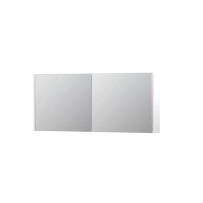 INK SPK1 armoire de toilette – 140 x 60 x 14 cm – 2 portes, portes-miroir double face – Blanc mat