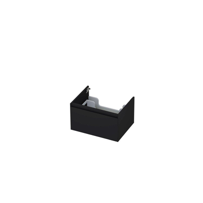 INK Wastafelonderkast - 60x45x35cm - 1 lade - greeploos - MDF lak - Zwart mat