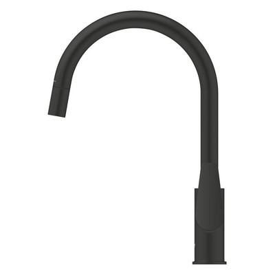 Grohe Start Edge Keukenmengkraan - hoge uitloop - uittrekbare mousseur - matte black (mat zwart)