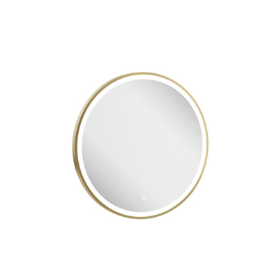 Crosswater Infinity Miroir - 60x60cm - Rond - avec éclairage - Laiton brossé (doré)