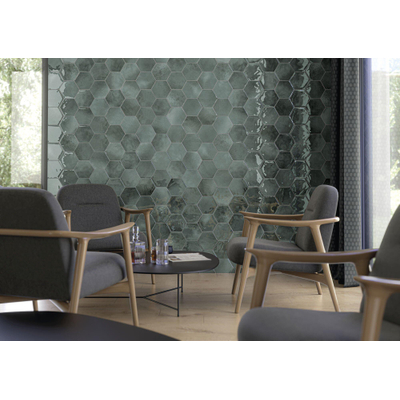 SAMPLE Cifre Cerámica Hexagon Moon carrelage mural - Green (vert)