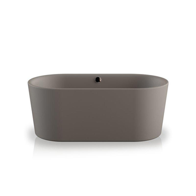 Plieger Kansas Baignoire îlot - 155x80x60cm - avec arrivée d'eau - avec garniture de vidage et de trop-plein - avec pieds - acrylique - gris ciment