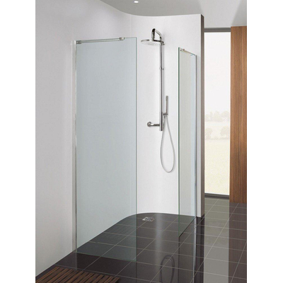 Crosswater Design S Zijwand - met hoekprofiel - 20x195cm zilver helder - glas - zilver