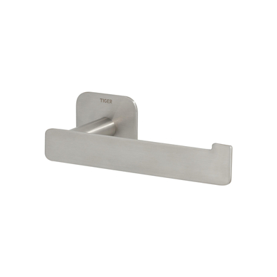 Tiger Colar Ensemble d’accessoires pour toilettes - porte-rouleau de papier toilette - sans couvercle - porte-balai de WC - patère - autocollant - acier inoxydable brossé