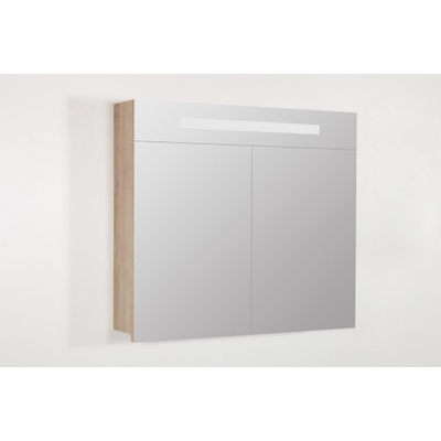 BRAUER Promise spiegelkast - 80x70x15cm - met directe verlichting - 2 enkelzijdige spiegeldeuren - Sunlit