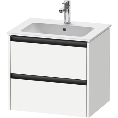 Duravit Ketho.2 Wastafelonderbouwkast - met 2 laden - 61x48x55cm - met grepen antraciet - wit mat
