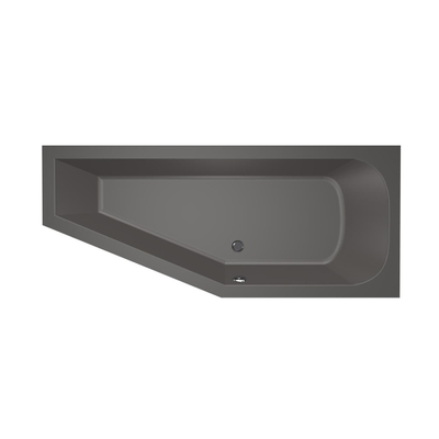 Xenz Lagoon Baignoire d'angle - 170x75x48 - bonde Centrale - Droite - Compact - acrylique - anthracite