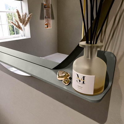 Mondiaz SPOT miroir – Ø 120 cm – avec tablette – Smoke (brun clair)