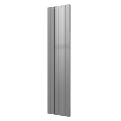 Plieger Cavallino Retto designradiator verticaal dubbel middenaansluiting 2000x450mm 1287W zilver metallic