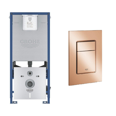 GROHE Rapid SLX réservoir encastré avec cadre set 3-en-1 incluant la plaque de déclenchement GROHE Skate cosmopolitan Warm Sunset