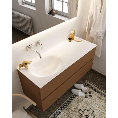 Mondiaz VICA ensemble de meuble de salle de bain - 120cm - meuble sous-vasque reposant - 2 tiroirs - lavabo moon gauche - sans trou de robinet version XL 60cm de haut