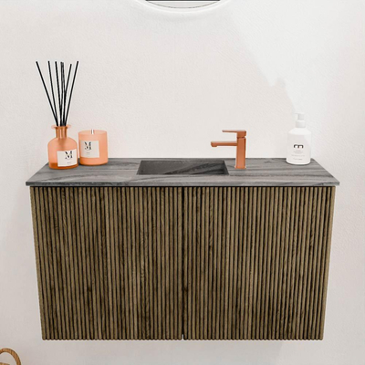 Mondiaz JOYA-DLUX 70cm meuble de salle de bains - couleur Dusk - Vasque FAYE position Milieu 1 trou de robinet couleur Sombra.