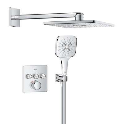 Grohe Smartcontrol Regendoucheset inbouw - hoofddouche vierkant - handdouche vierkant - chroom