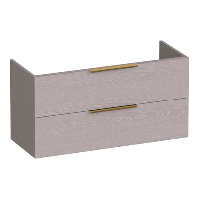 BRAUER Elevate wastafelonderkast ondiep 100 excl. opleggrepen 2 softclose lades en 1 sifon uitsparing - Timber Greige