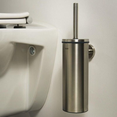 Tiger Boston Toiletborstel met houder RVS geborsteld 9.3x35.6x12.6cm