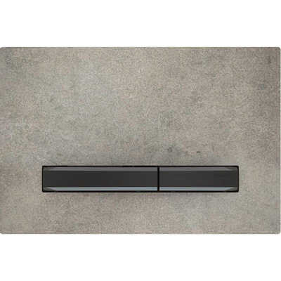 Geberit Sigma50 bedieningsplaat - 2-toets spoeling - vierkant - zwart chroom/betonlook - dualflush - hoogglans chroom