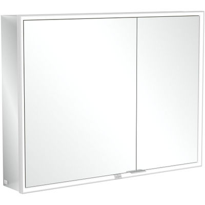 Villeroy & Boch My View Now Armoire de toilette 100x75cm 2 portes 3 prises électriques LED Argenté