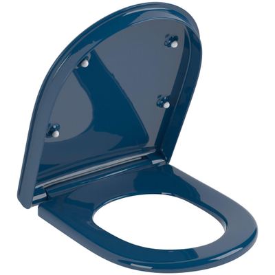 Villeroy & Boch Vicare O.novo Vita closetzitting - met deksel - met greeprand - met doorlopende pen - glans blauw