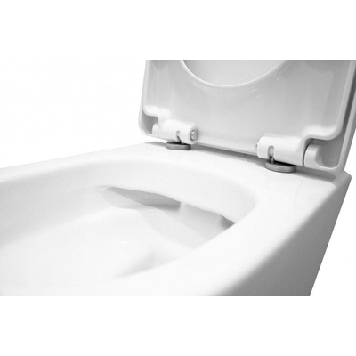 Throne Bathrooms Salina Set de WC sans bride 52cm avec réservoir UP320 et abattant softclose et plaque de commande blanc