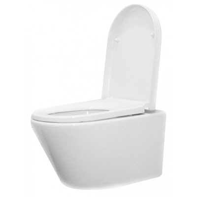 Wiesbaden Vesta toiletset Rimless 52cm inclusief UP320 toiletreservoir en softclose toiletzitting met bedieningsplaat sigma20 glans chroom