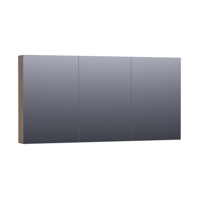 BRAUER Impress Deluxe armoire de toilette miroir - 140x70x15cm - éclairage interne et externe - 3 portes miroir double face - Grove