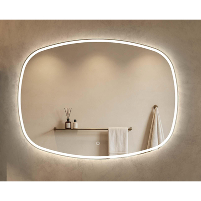 Arcqua Fjord spiegel - 160x75cm - ovaal - met led verlichting - met verwarming